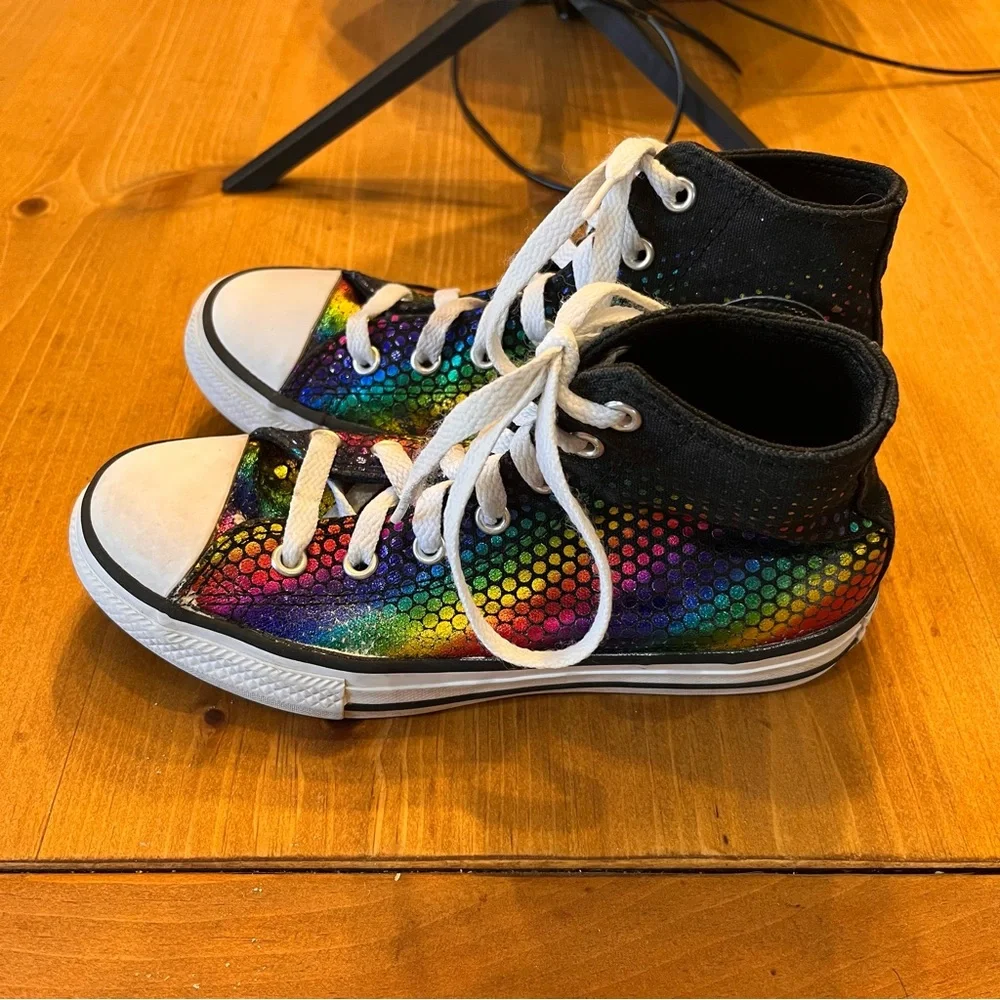 Converse kids girls chuck Taylor all stars rainbow kaleidoscope sneakers 2